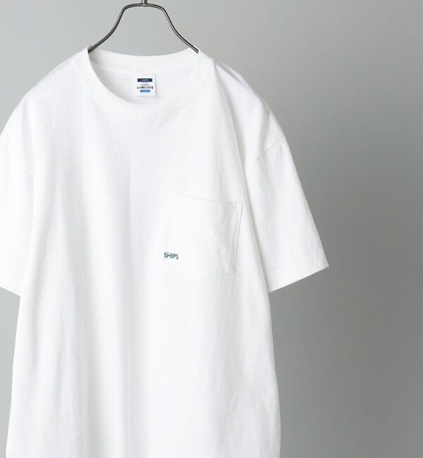 SHIPS「【WEB限定】SHIPS: マイクロ SHIPSロゴ ポケット Tシャツ」|Tシャツ・カットソー|