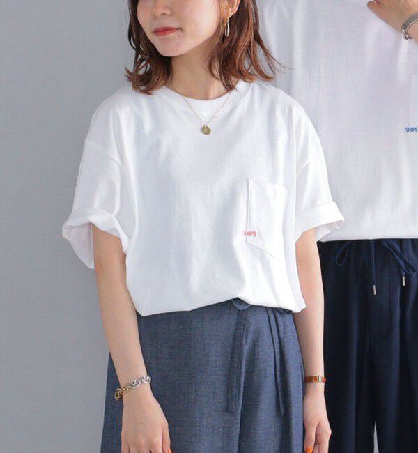 SHIPS「【WEB限定】SHIPS: マイクロ SHIPSロゴ ポケット Tシャツ」|Tシャツ・カットソー|