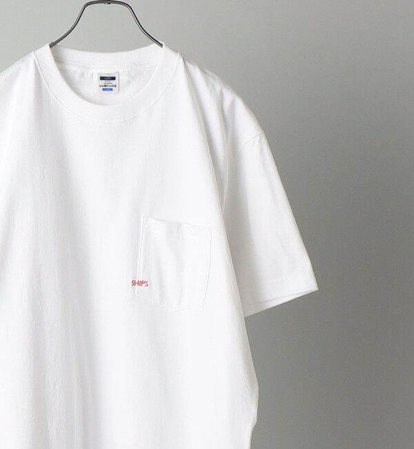 SHIPS「【WEB限定】SHIPS: マイクロ SHIPSロゴ ポケット Tシャツ」|Tシャツ・カットソー|