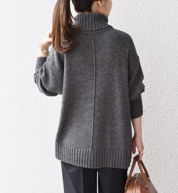 SHIPS for women「〈手洗い可能〉サイド スリット タートル プルオーバー」|ニット・セーター|