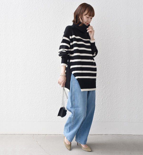 SHIPS for women「〈手洗い可能〉サイド スリット タートル プルオーバー」|ニット・セーター|