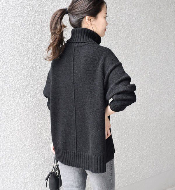 SHIPS for women「〈手洗い可能〉サイド スリット タートル プルオーバー」|ニット・セーター|