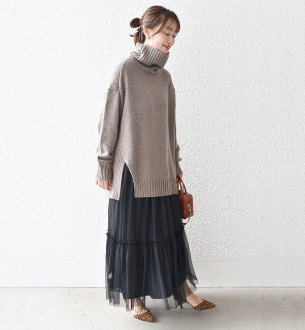 SHIPS for women「〈手洗い可能〉サイド スリット タートル プルオーバー」|ニット・セーター|