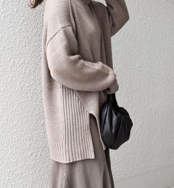 SHIPS for women「〈手洗い可能〉サイド スリット タートル プルオーバー」|ニット・セーター|