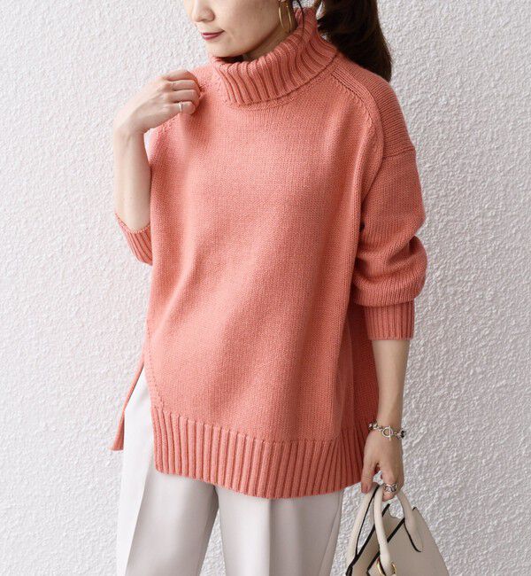 SHIPS for women「〈手洗い可能〉サイド スリット タートル プルオーバー」|ニット・セーター|