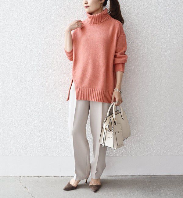 SHIPS for women「〈手洗い可能〉サイド スリット タートル プルオーバー」|ニット・セーター|