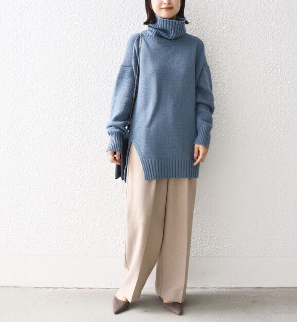 SHIPS for women「〈手洗い可能〉サイド スリット タートル プルオーバー」|ニット・セーター|