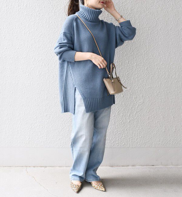 SHIPS for women「〈手洗い可能〉サイド スリット タートル プルオーバー」|ニット・セーター|