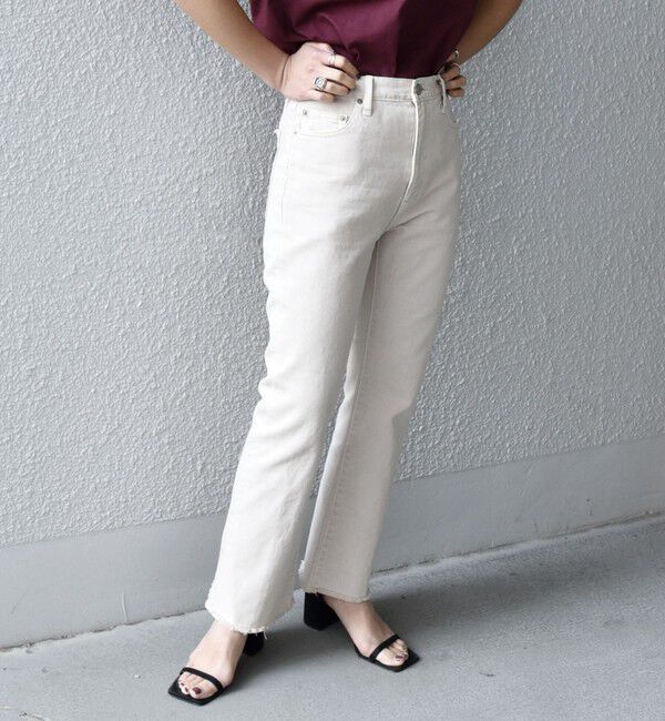 SHIPS any「SHIPS any:〈ウォッシャブル〉オーガニック ツイル フレア パンツ」|デニム|ナチュラル