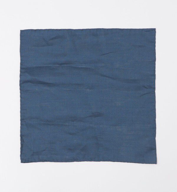 SHIPS「SHIPS:リネン 無地 カラー チーフ」|ハンカチ|ブルー系