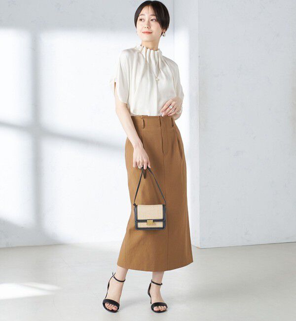 SHIPS for women「〈手洗い可能〉ネック ギャザー ソリッド ブラウス 」|シャツ・ブラウス|