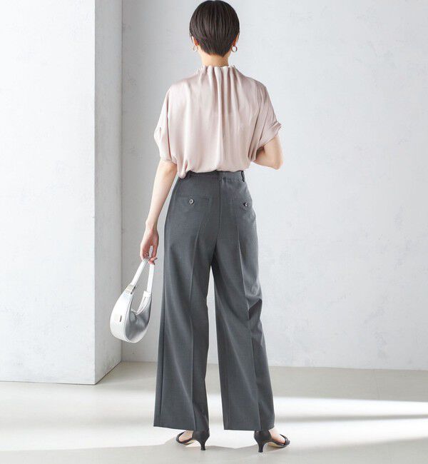 SHIPS for women「〈手洗い可能〉ネック ギャザー ソリッド ブラウス 」|シャツ・ブラウス|