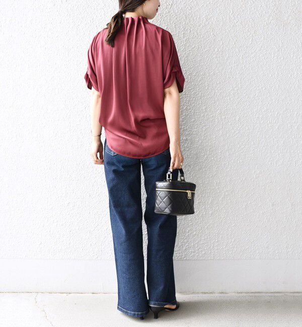 SHIPS for women「〈手洗い可能〉ネック ギャザー ソリッド ブラウス 」|シャツ・ブラウス|