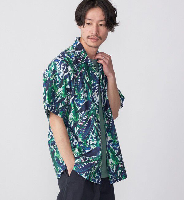 SHIPS「SHIPS: Reflax(R) 80'sプリント ドライタッチ オープンカラー シャツ」|シャツ・ブラウス|