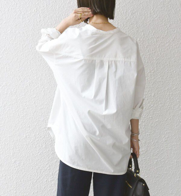 SHIPS any「《一部追加予約》SHIPS any:〈洗濯機可能〉REPREVE バンド カラー シャツ」|シャツ・ブラウス|