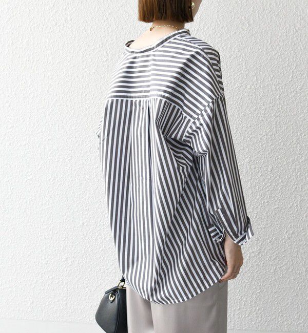 SHIPS any「《一部追加予約》SHIPS any:〈洗濯機可能〉REPREVE バンド カラー シャツ」|シャツ・ブラウス|