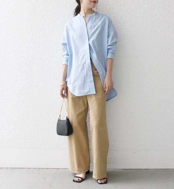 SHIPS any「《一部追加予約》SHIPS any:〈洗濯機可能〉REPREVE バンド カラー シャツ」|シャツ・ブラウス|