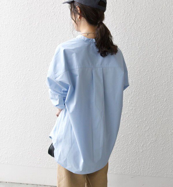 SHIPS any「《一部追加予約》SHIPS any:〈洗濯機可能〉REPREVE バンド カラー シャツ」|シャツ・ブラウス|