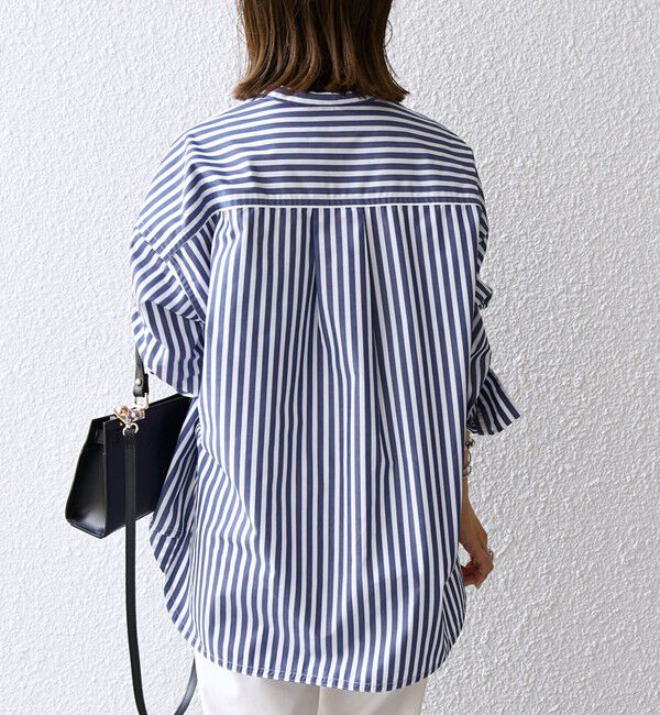 SHIPS any「《一部追加予約》SHIPS any:〈洗濯機可能〉REPREVE バンド カラー シャツ」|シャツ・ブラウス|