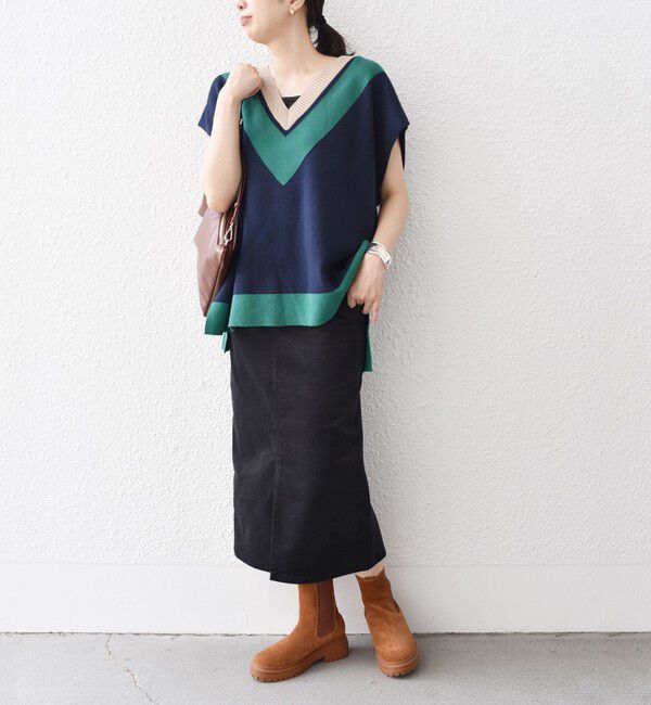 SHIPS for women「*〈手洗い可能〉ストレッチ コーデュロイ イージー ナロー スカート ◇」|タイト|