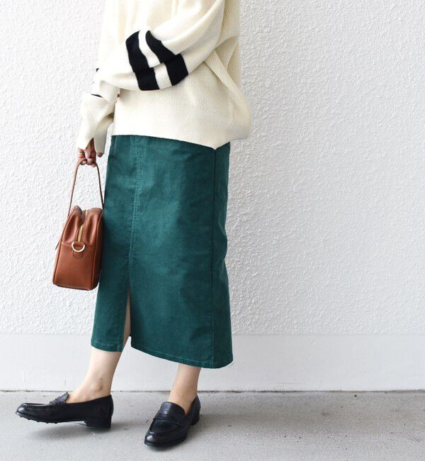 SHIPS for women「*〈手洗い可能〉ストレッチ コーデュロイ イージー ナロー スカート ◇」|タイト|