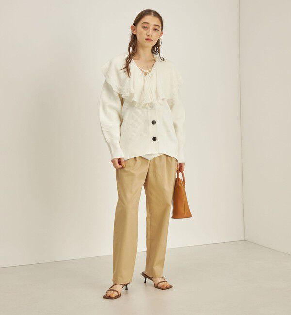 SHIPS for women「〈手洗い可能〉綿 ギャバ マーベルト タック パンツ◇」|その他|