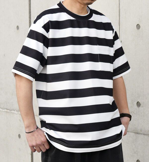 SHIPS any「SHIPS any: 〈吸水・速乾・ストレッチ〉 フェイク レイヤード Tシャツ 24SS◇」|Tシャツ・カットソー|ブラック