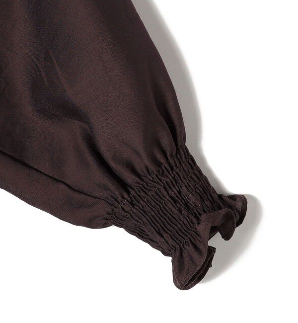 SHIPS for women「〈洗濯機可能〉シアー シャーリング ネック 5分袖 ブラウス」|シャツ・ブラウス|