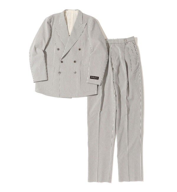 SHIPS「Southwick: KAZUKI NAGAYAMA シアサッカー ダブルブレスト スーツ」|スーツ|ライトグレー