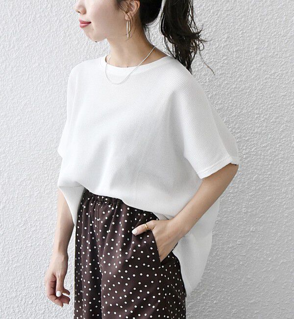 SHIPS any「【WEB限定】SHIPS any:〈洗濯機可能〉ワッフル ワイド TEE」|Tシャツ・カットソー|