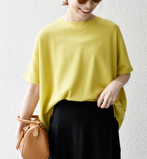 SHIPS any「【WEB限定】SHIPS any:〈洗濯機可能〉ワッフル ワイド TEE」|Tシャツ・カットソー|