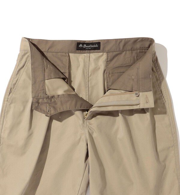 SHIPS「Southwick Gate Label: コットン ギャバジン サファリショーツ」|チノ|