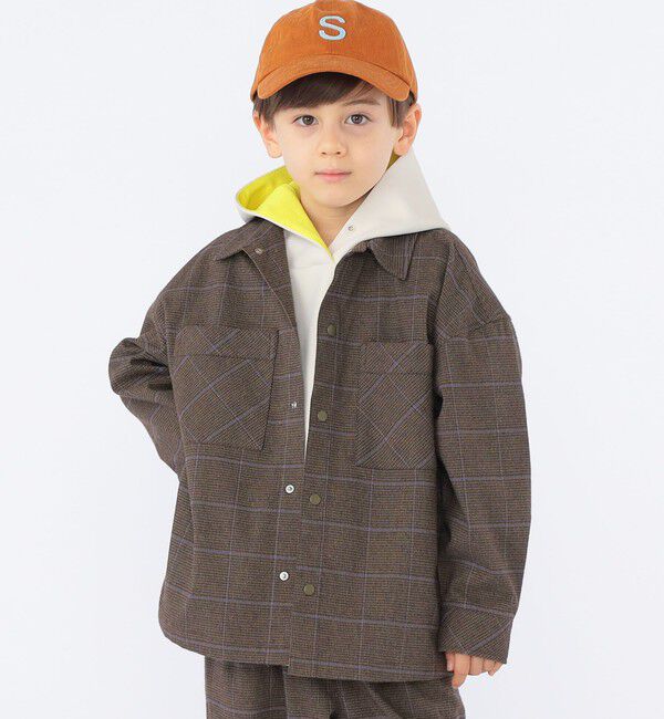 SHIPS KIDS「SHIPS KIDS:100～130cm / チェック シャツ アウター」|その他|ブラウン系
