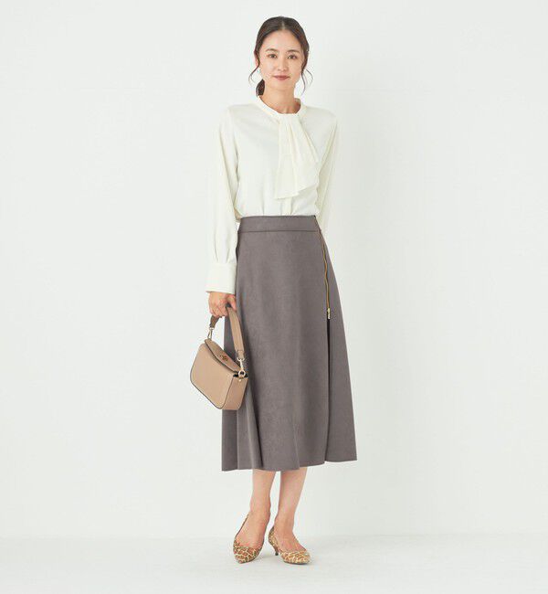 SHIPS Colors 「SHIPS Colors:〈手洗い可能〉フェイクスエード サイドジップ フレアスカート」|スカート|