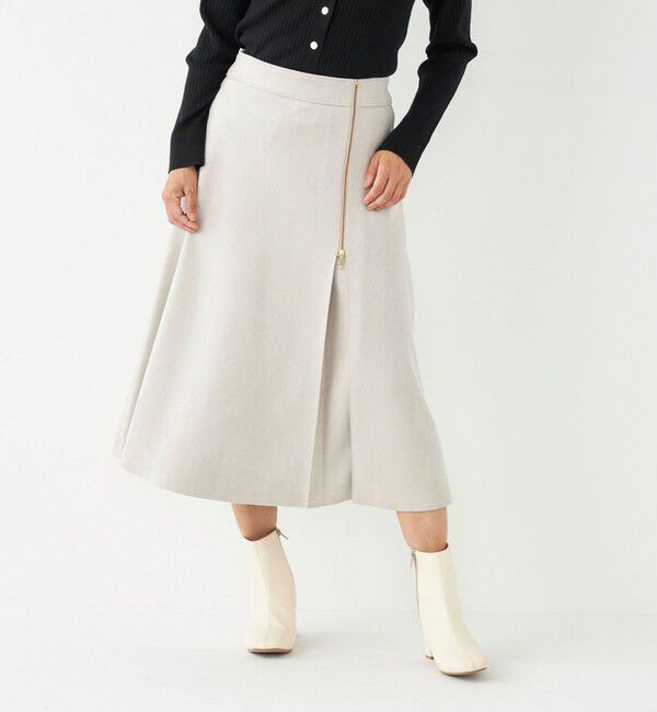 SHIPS Colors 「SHIPS Colors:〈手洗い可能〉フェイクスエード サイドジップ フレアスカート」|スカート|