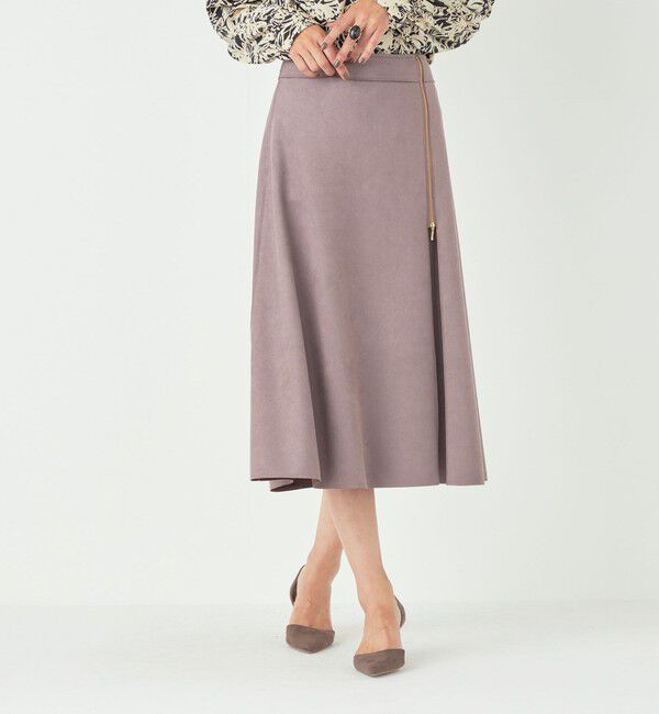 SHIPS Colors 「SHIPS Colors:〈手洗い可能〉フェイクスエード サイドジップ フレアスカート」|スカート|