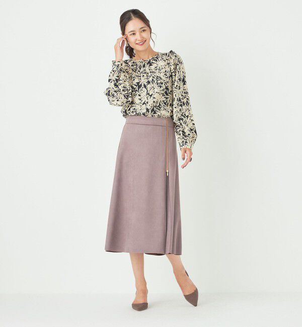 SHIPS Colors 「SHIPS Colors:〈手洗い可能〉フェイクスエード サイドジップ フレアスカート」|スカート|