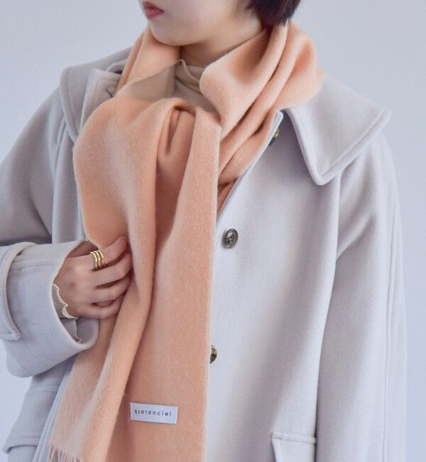 quaranciel「quaranciel: カシミヤ ブレンド ソリッド リバーシブル マフラー」|マフラー|コーラルピンク