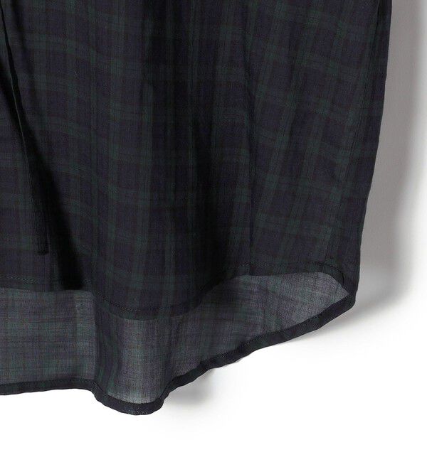 SHIPS for women「〈手洗い可能〉フリルカラー シアー チェック ブラウス」|シャツ・ブラウス|