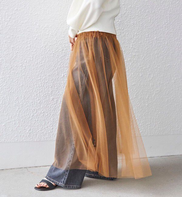 SHIPS for women「〈手洗い可能〉レイヤード シャーリング チュール スカート」|スカート|