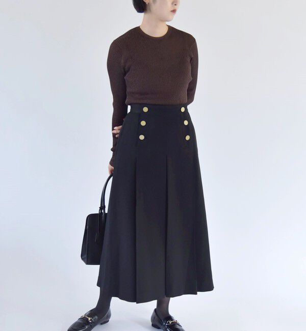 quaranciel「quaranciel:〈手洗い可能〉チェック ソリッド ボタン スカート」|スカート|