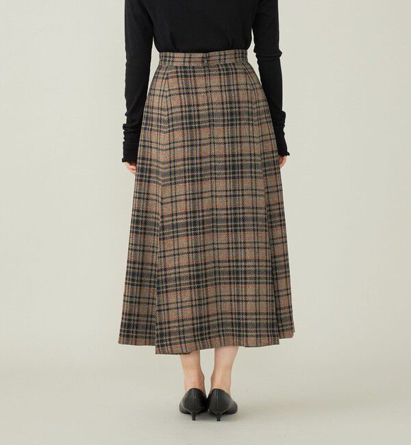 quaranciel「quaranciel:〈手洗い可能〉チェック ソリッド ボタン スカート」|スカート|