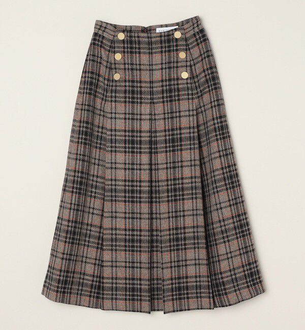 quaranciel「quaranciel:〈手洗い可能〉チェック ソリッド ボタン スカート」|スカート|