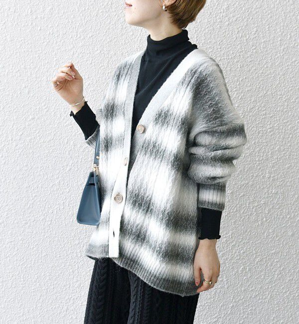SHIPS any「SHIPS any:〈手洗い可能〉グラデーション ケーブル Vネック カーディガン」|カーディガン|