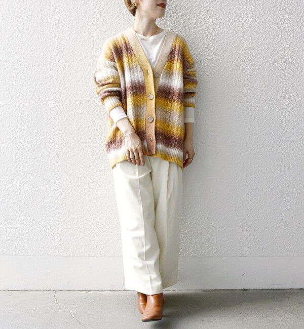 SHIPS any「SHIPS any:〈手洗い可能〉グラデーション ケーブル Vネック カーディガン」|カーディガン|