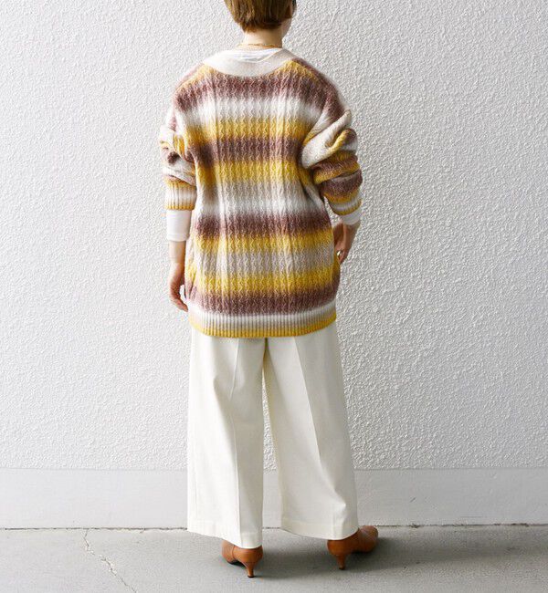 SHIPS any「SHIPS any:〈手洗い可能〉グラデーション ケーブル Vネック カーディガン」|カーディガン|