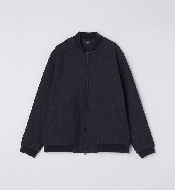 SHIPS「SHIPS: 〈セットアップ対応〉ダウンファブリック MA-1 ジャケット 〈デニム/無地〉」|ブルゾン・スタジャン|