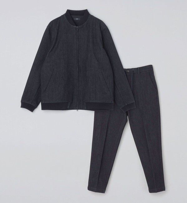 SHIPS「SHIPS: 〈セットアップ対応〉ダウンファブリック MA-1 ジャケット 〈デニム/無地〉」|ブルゾン・スタジャン|