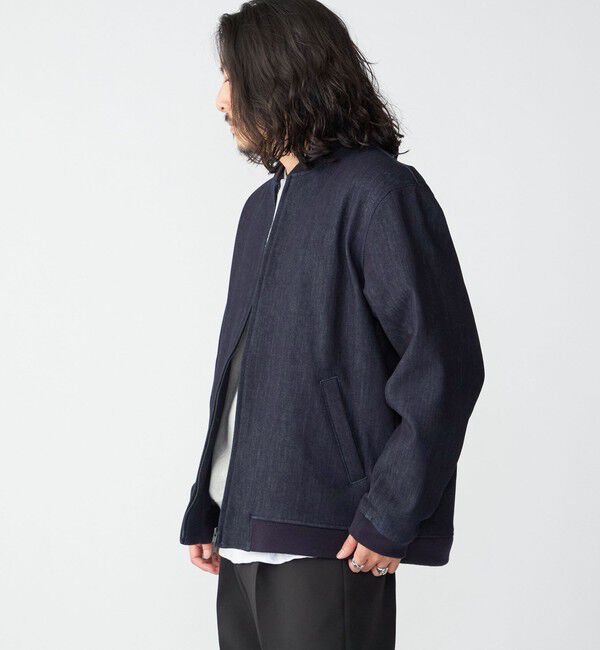 SHIPS「SHIPS: 〈セットアップ対応〉ダウンファブリック MA-1 ジャケット 〈デニム/無地〉」|ブルゾン・スタジャン|