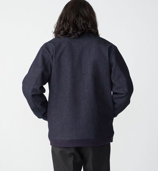 SHIPS「SHIPS: 〈セットアップ対応〉ダウンファブリック MA-1 ジャケット 〈デニム/無地〉」|ブルゾン・スタジャン|